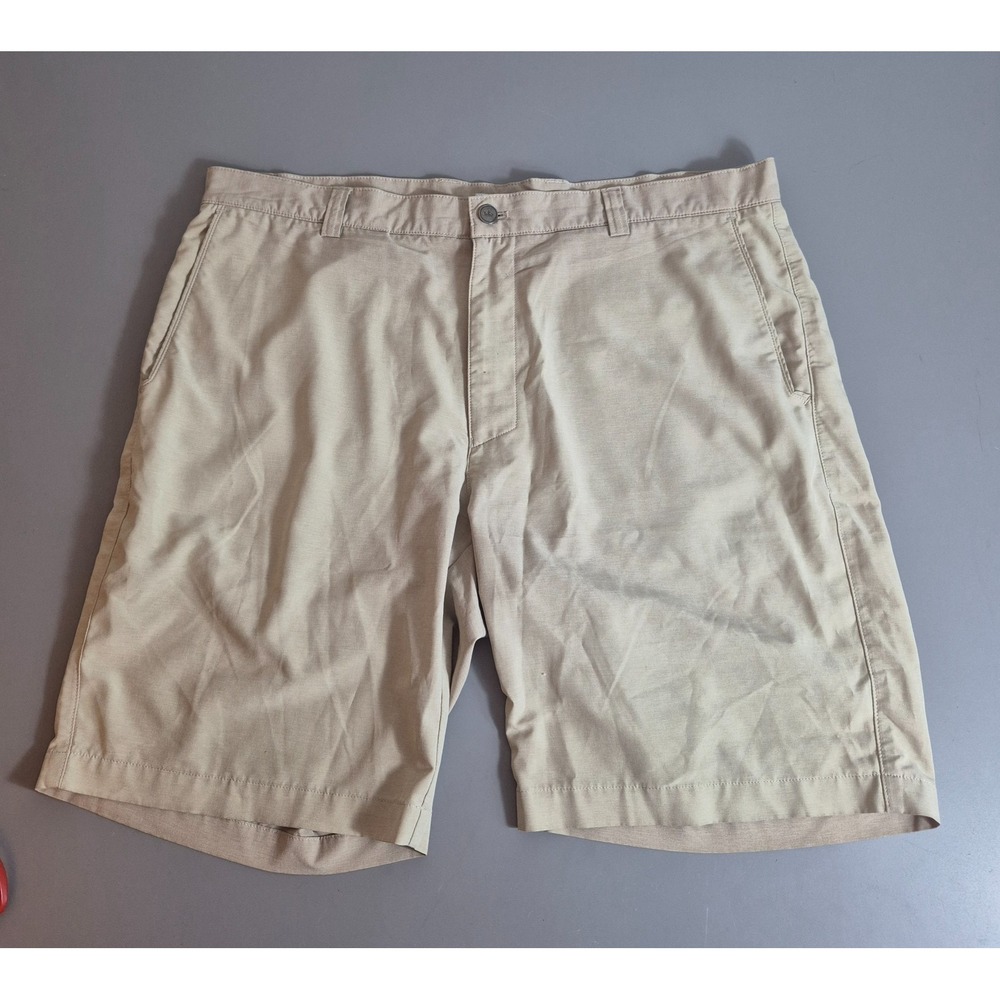 Peter Millar Mens Crown Shorts Size 38 Khaki Beige 9" Inseam